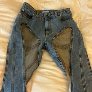 Mugler Jeans Nude Mesh
